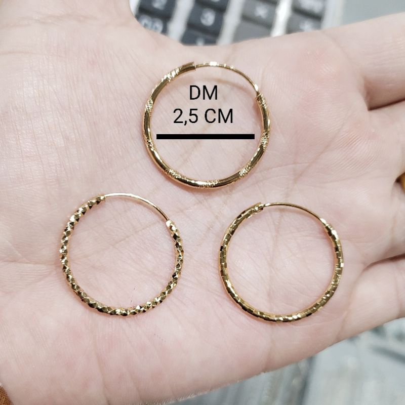 Anting Gypsi Hoop Bundar Emas Replika - Anting India Xuping Bundar