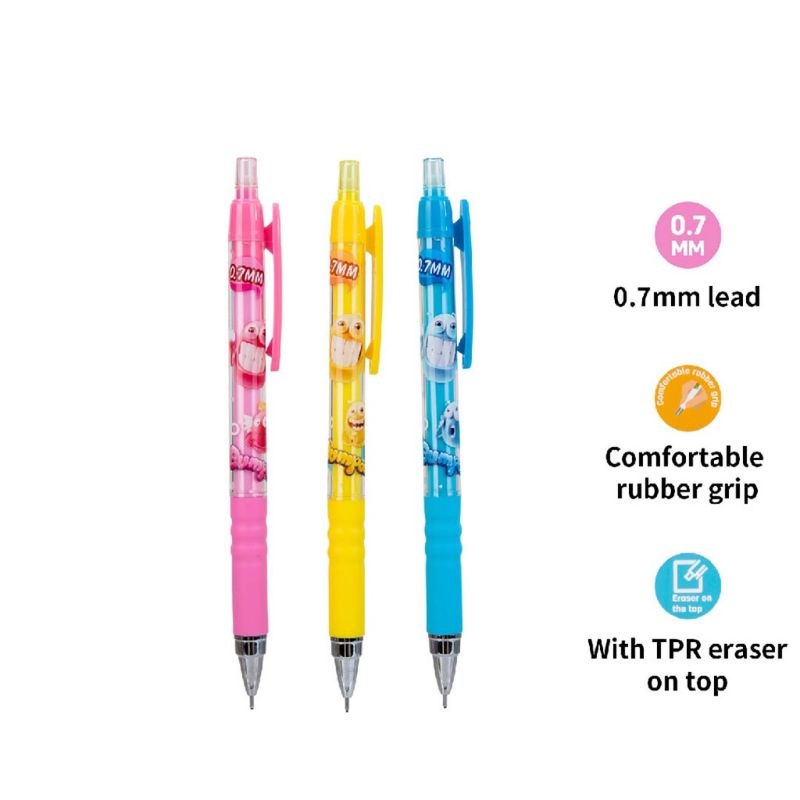 

ATK-POINT | DELI Mechanical pencil/ Pensil mekanik Bumpees karakter lucu 0,7mm EU605 00