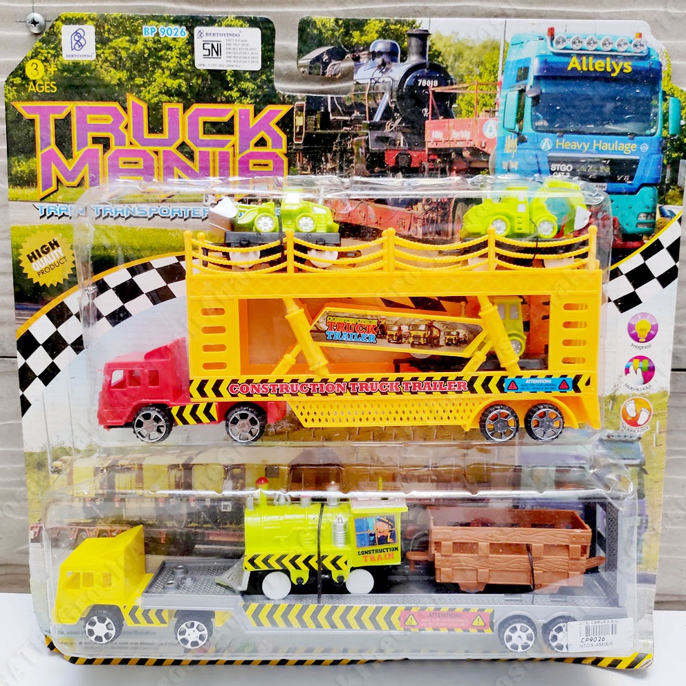 TRUCK MANIA TRAILER SET MAINAN TRUK PENGANGKUT KONSTRUKSI