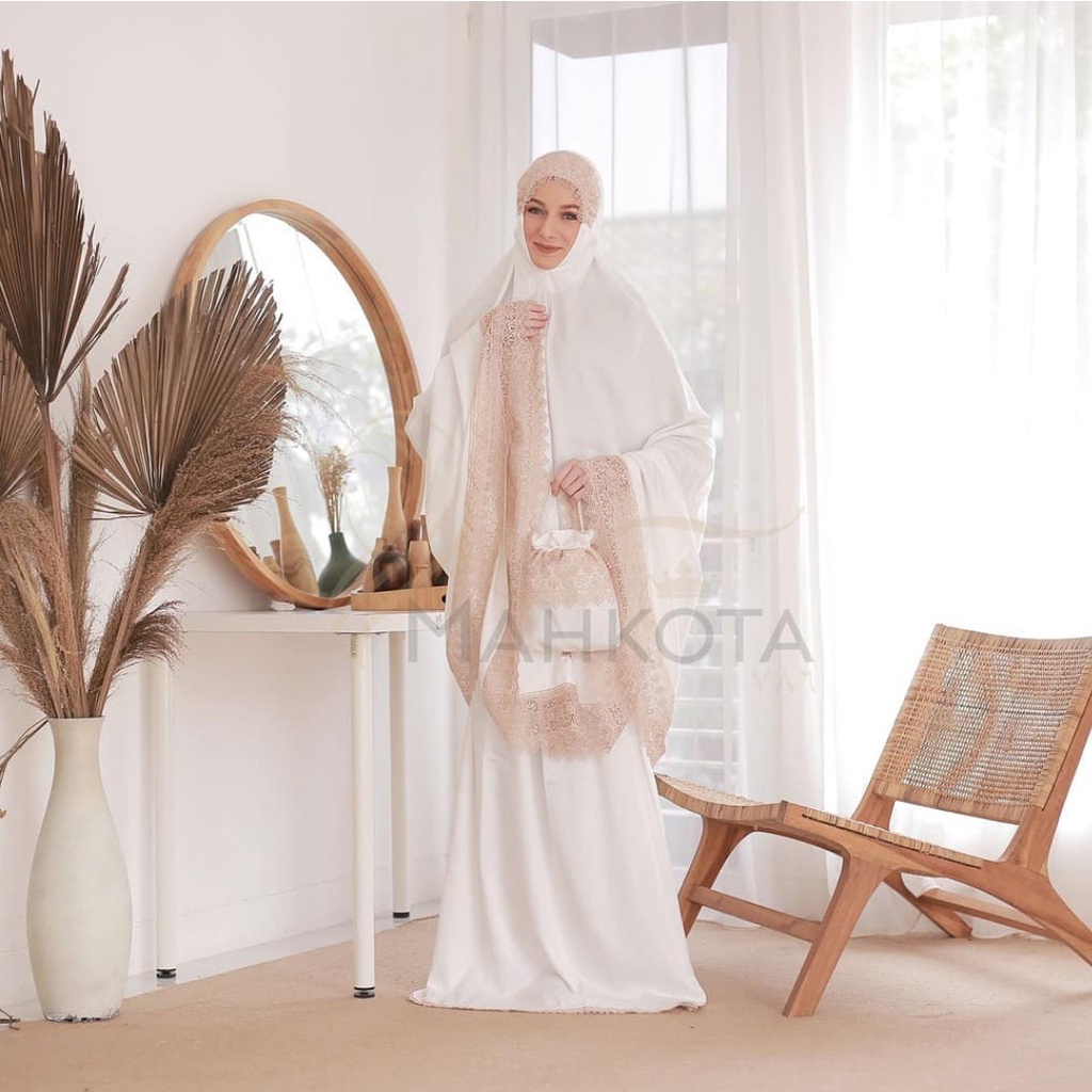 Mukena mahkota renda inara mukenah telekung sitinkhadijah dewasa jumbo renda mewah mukena mahkota re