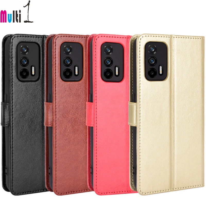 Leather Case Wallet Realme GT 5G - Realme GT Neo 5G - Realme Q3 Pro 5G Flip Cover Case Dompet