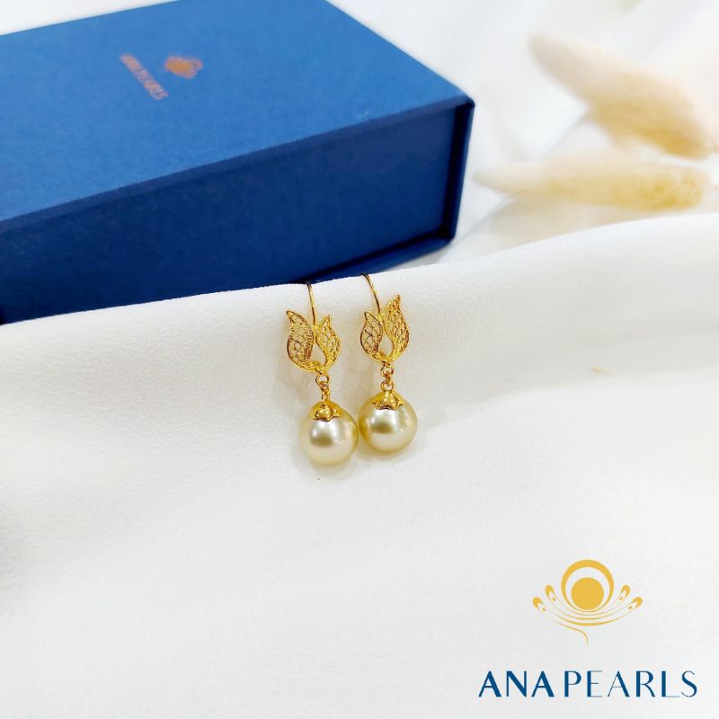Anting Emas Mutiara Air Laut Asli