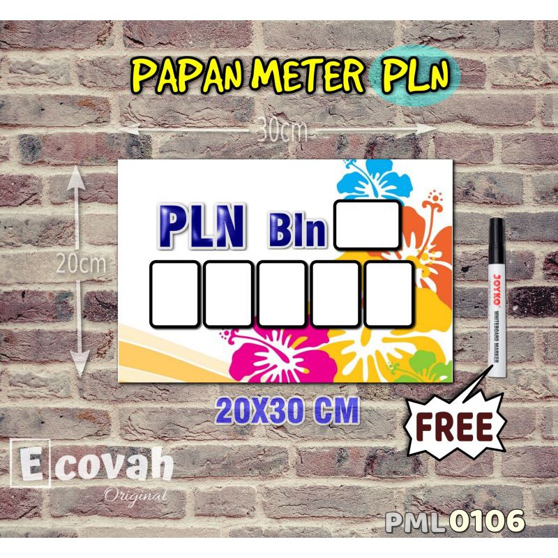

Ecovah Papan Meter Listrik PLN PAM motif Unik - Floral 06