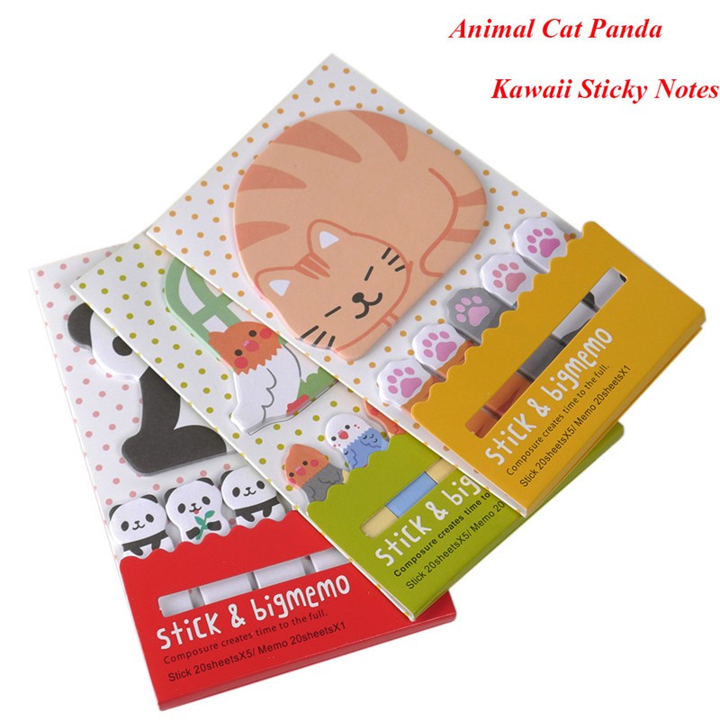 

INDORETAIL | Kucing hewan Panda Lucu Kawaii Stiker Catatan Tempel Memo Pad Sekolah Perencana Kertas