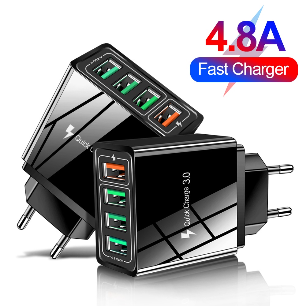 Travel Charger USB Fast Charging 4 Port QC3.0