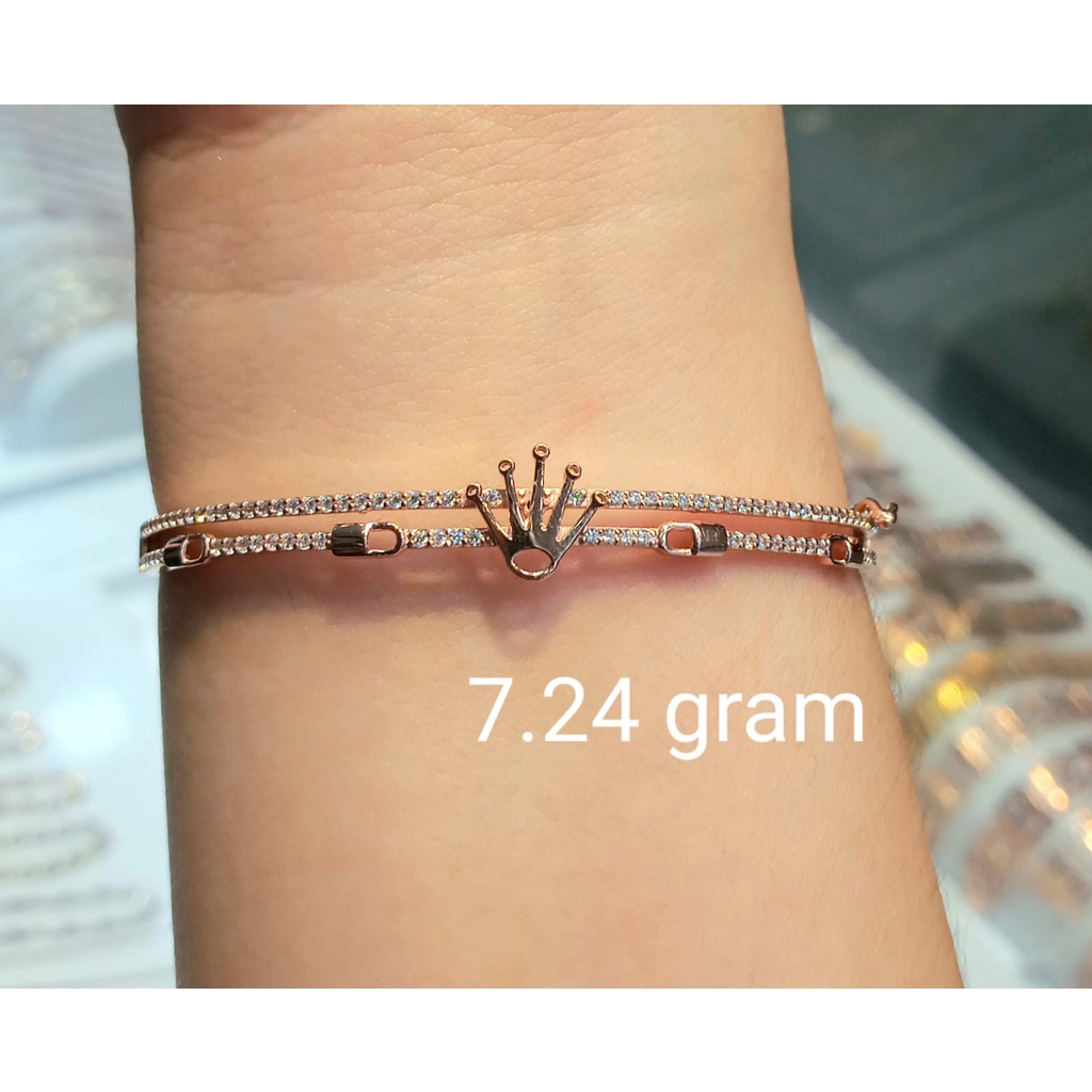 Gelang Kaku Rosegold Oval Crown Kadar 75% 7.24 Gram