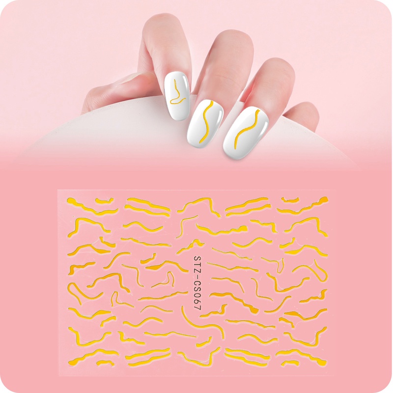 1 Lembar / Pak Stiker Kuku Foil Transfer Air Motif Geometri / Api / Bintang Untuk Nail Art / Manicure Diy