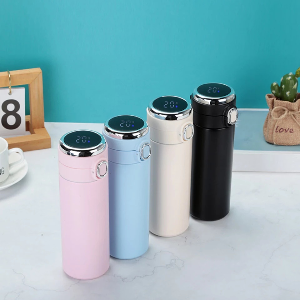 Thermos digital with display temperature 420ml/Termos with tombol buka tutup