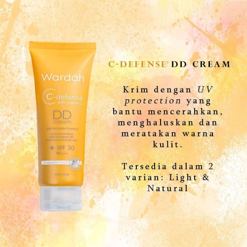 Wardah C-Defense DD Cream 20 ml - Cerah dan Warna Kulit Merata dengan HiGrade Vitamin C dan SPF 30 / Natural - light