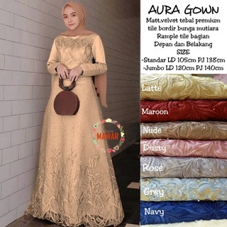 Jual Aura Gown Gamis Kondangan Murah Size Standar Dan Jumbo Dress