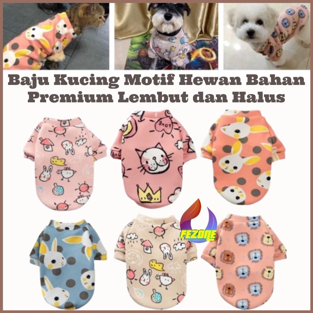 Baju Anjing MOTIF Tebal Hangat Pet Clothes Baju Kucing Tebal Sweater Anjing Tebal Dog Clothes FEZONE