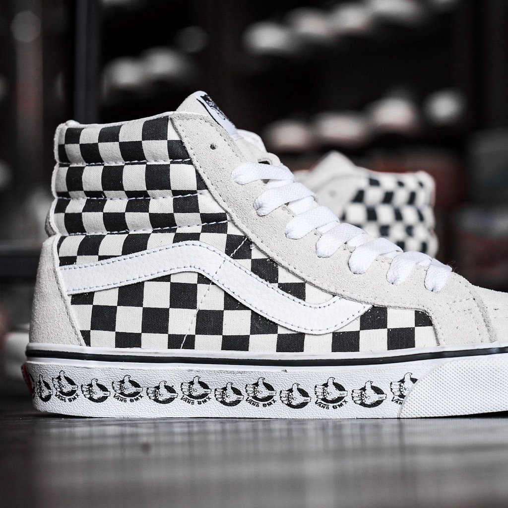 VANS SK8-HI REISSUE BMX CHECKERBOARD WHITE/BLACK ORIGINAL 100%