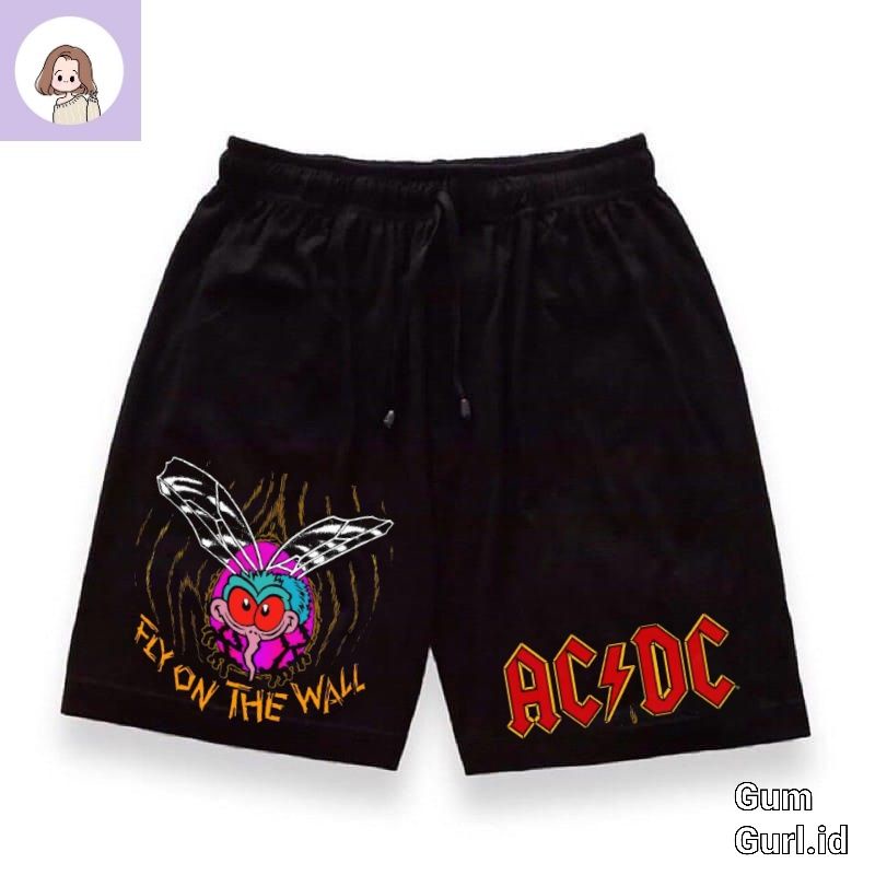 GumGurl short pants ACDC pria wanita unisex celana dalam pendek band musik rock shortpants boxer kat
