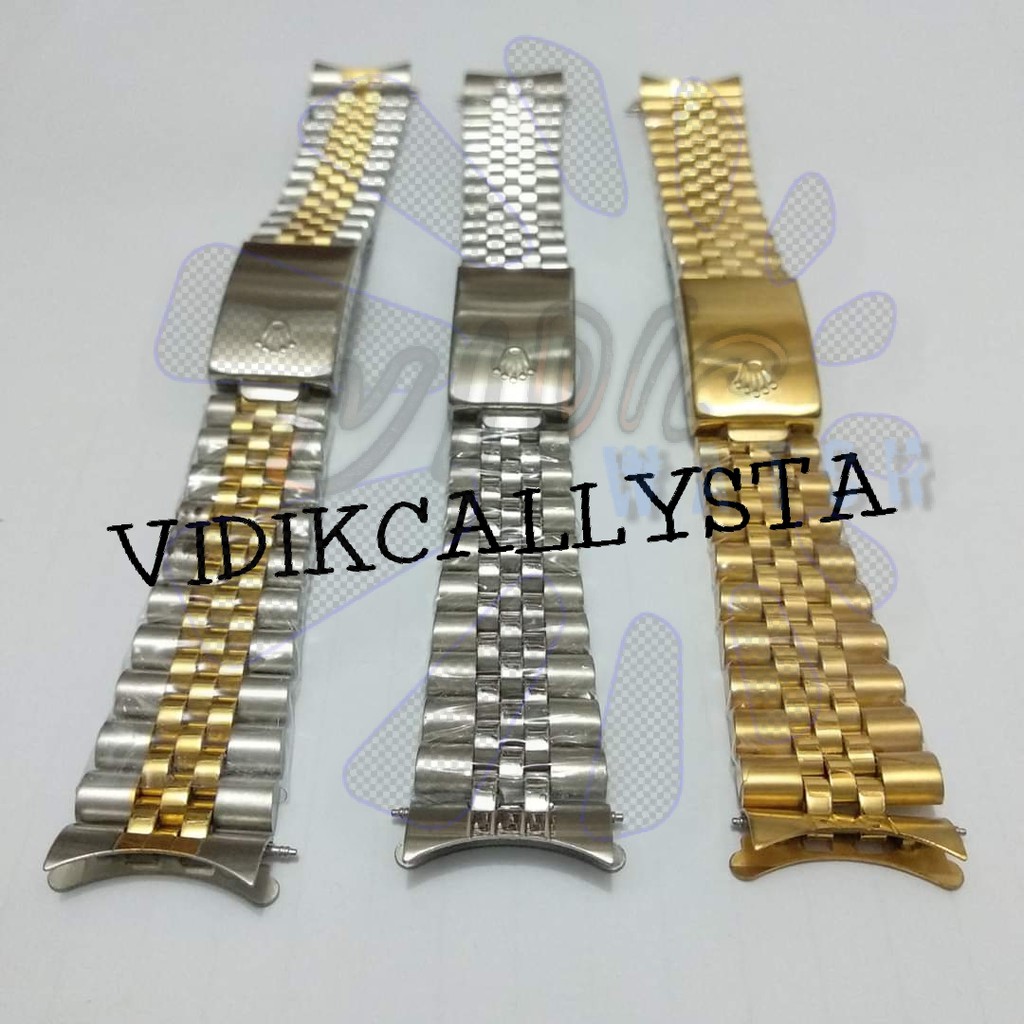 Tali Strap rantai 20 mm stainless steel jam tangan rolex datejust date just 20mm pria
