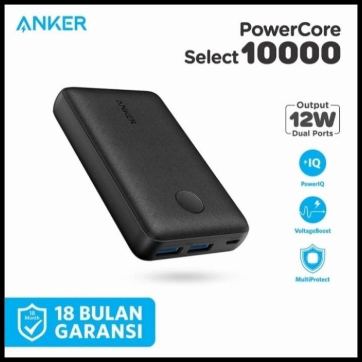 Powerbank Anker Powercore Select 10000Mah A1223 Garansi 18 Bulan