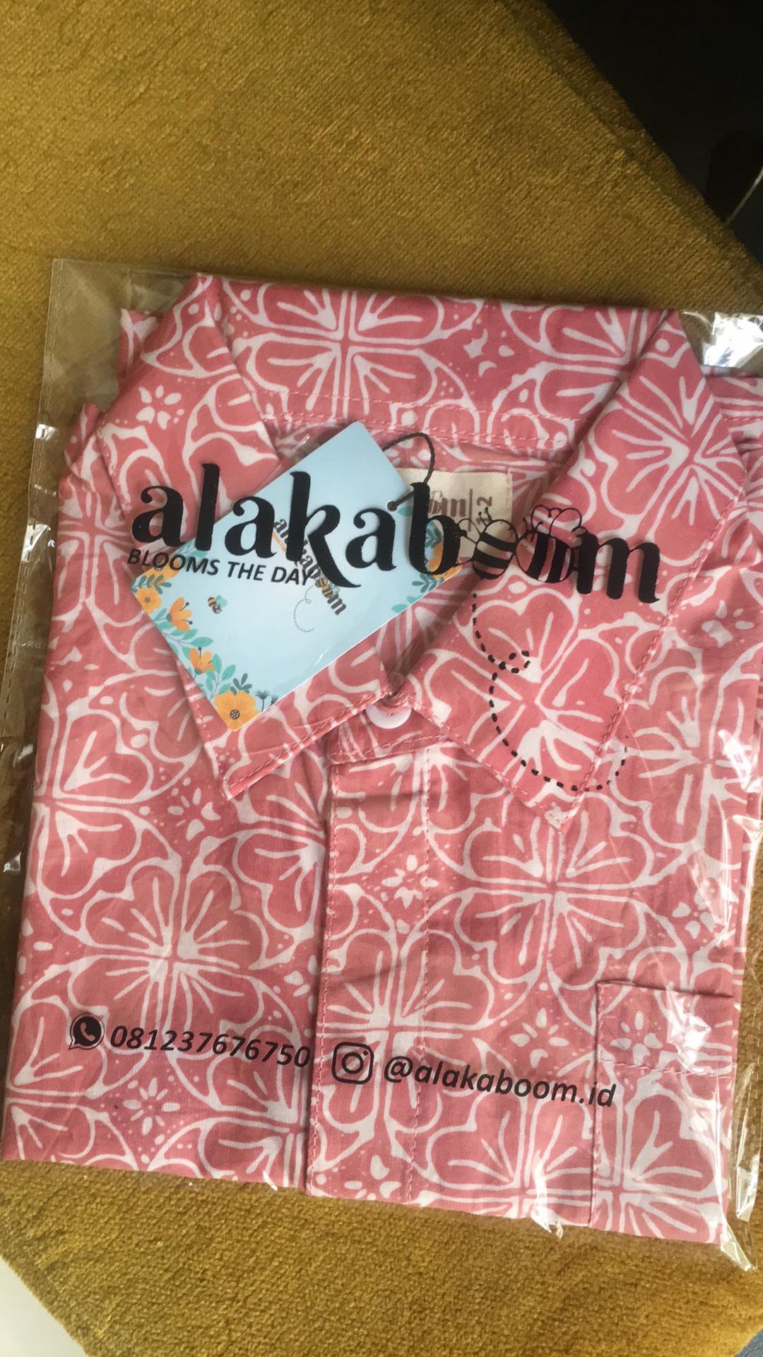 Kemeja Batik Anak 1-12 Tahun Kalula Shirt Pink Alakaboom