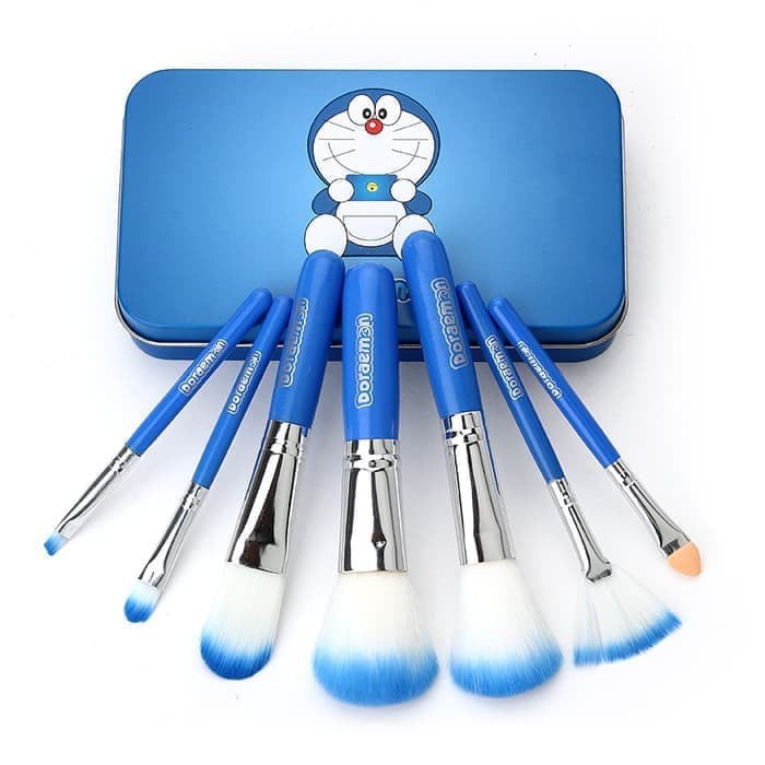 DORAEMON BRUSH KALENG 7 in 1 / make up brush / kuas doraemon