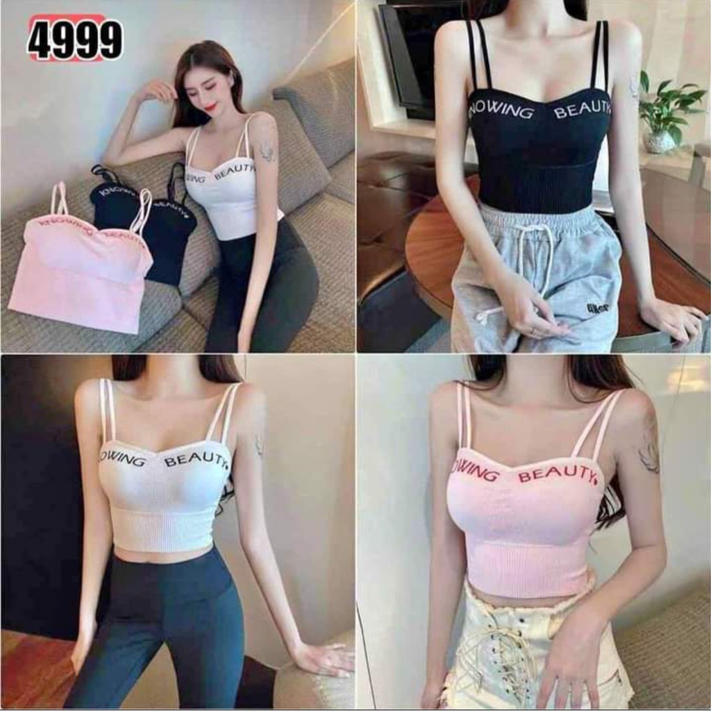 Tq88indonesia Baju Tanktop Wanita Terbaru / Tanktop Knowing RIB / Baju You Can See Cewek / Pakaian Pantai Wanita / Ootd / Outfit Terbaru