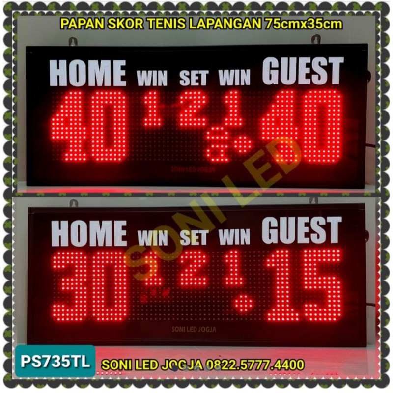 Papan skor tenis lapangan led skoring digital bola Papanskor PADEL Garansi 1th.