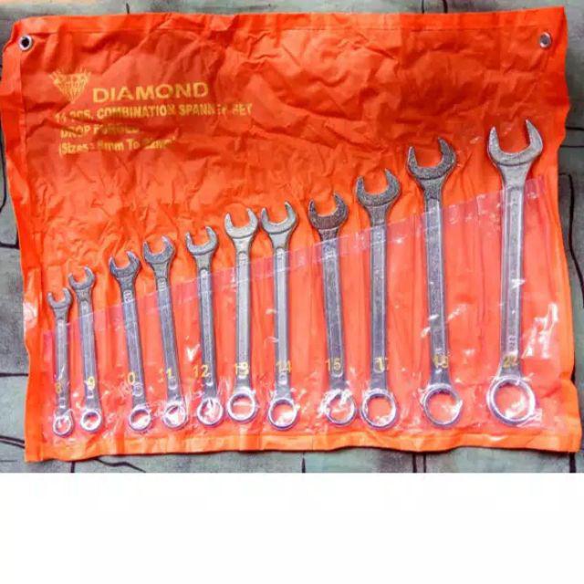 Kunci Ring Pas Set 11 Pcs 8-24mm Alat Perkakas Komplit