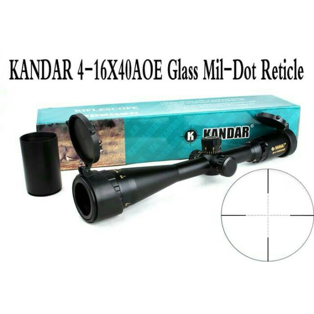 RECOMMENDED TELESCOPE/RIFLESCOPE/SCOPE KANDAR 4-16X40AOE MIL-DOT RETICLE