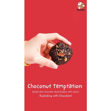 

Choconut Temptation. (Double Dark Chocolate Chunk Cookies with Walnut)
