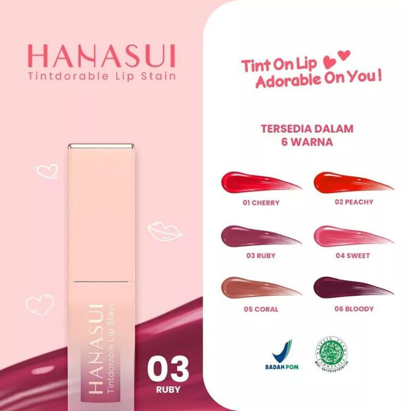 ✿ELYSABETHME✿ ⓗⓐⓝⓐⓢⓤⓘ Lip tint stain hanasui liptint ombre korea hasil natural warna lengkap lipstick cair