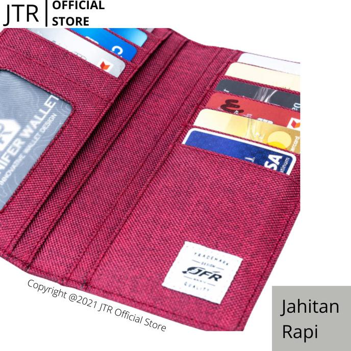 Spesial Promo Dompet Panjang Pria Wanita Kulit Kanvas Asli Dompet Lipat Jp09 - Merah Hemat