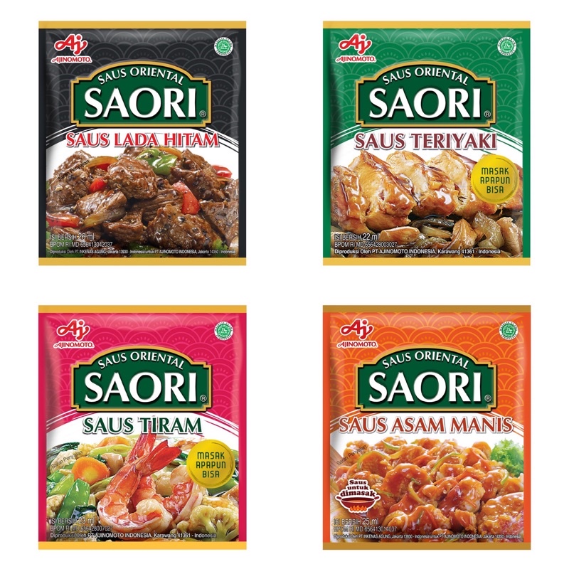 (10 sachet) Saus Oriental SAORI (Asam Manis, Mentega, Lada Hitam, Teriyaki, Saus Tiram)