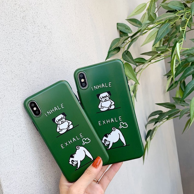 YOGA PUG CUTE FUNNY DOG INHALE EXHALE SOFTCASE CASE IPHONE 6 PLUS / 6+ / 6S+ / 6S PLUS
