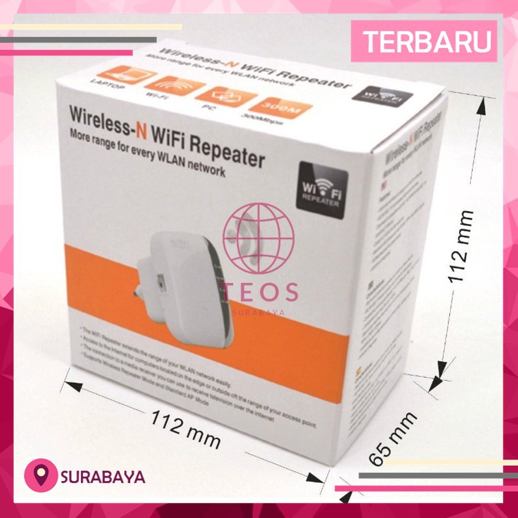 Terbaik Router Extender Wifi Repeater 300mbps Wireless Penguat Sinyal TEOS