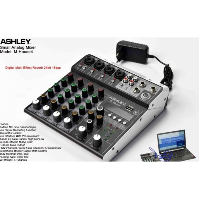 mixer ashley 4 channel M-House4 USB-bluetooth original
