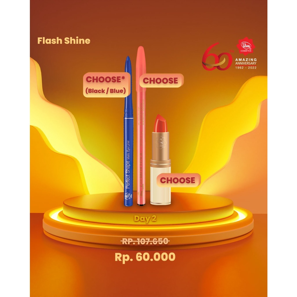 Paket viva lpstick, Eye brow pencil, Eye liner matic