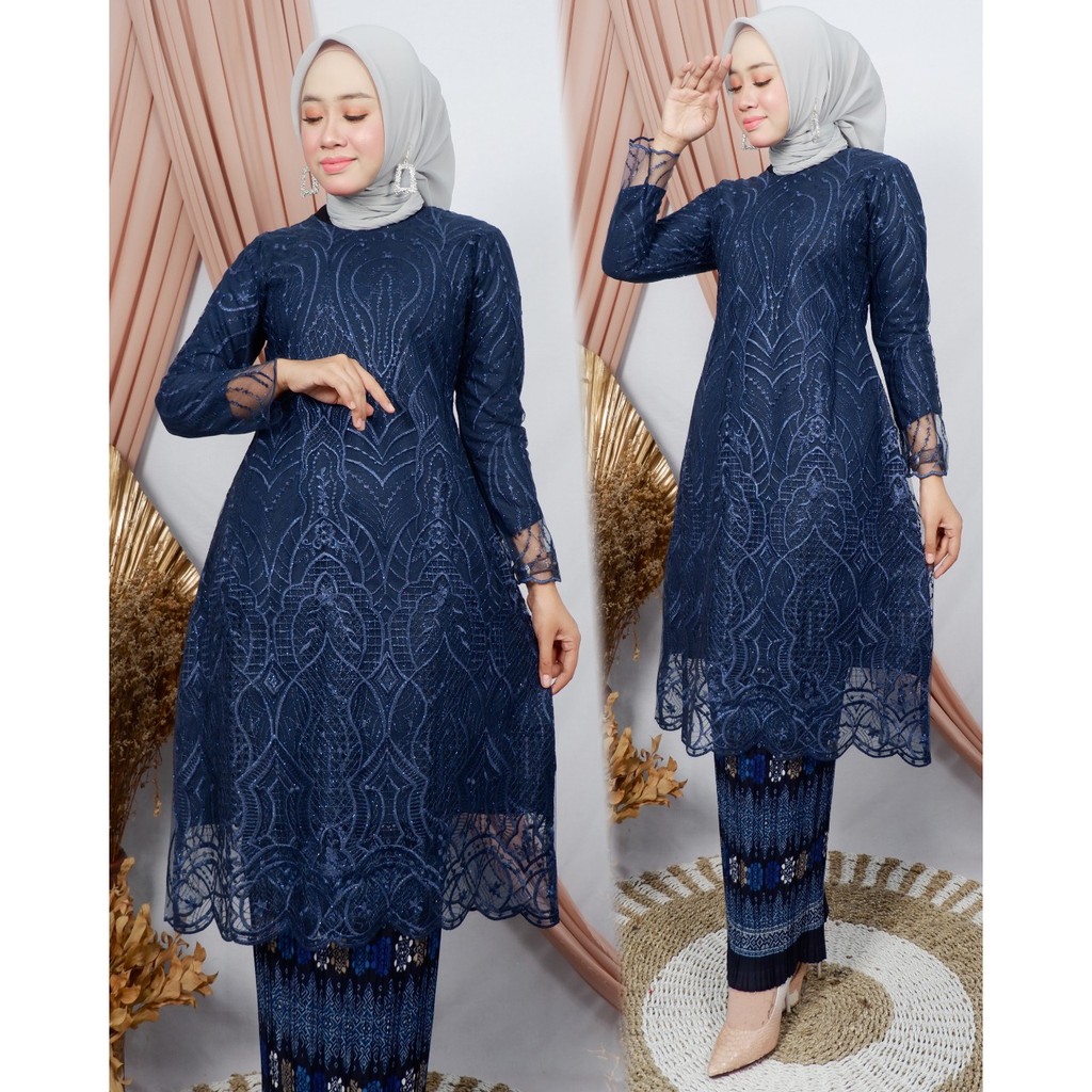 TERBARU SET TUNIK TULLE MUTIARA BORDIR / SET TUNIK TULLE MUTIARA BORDIR SENADA