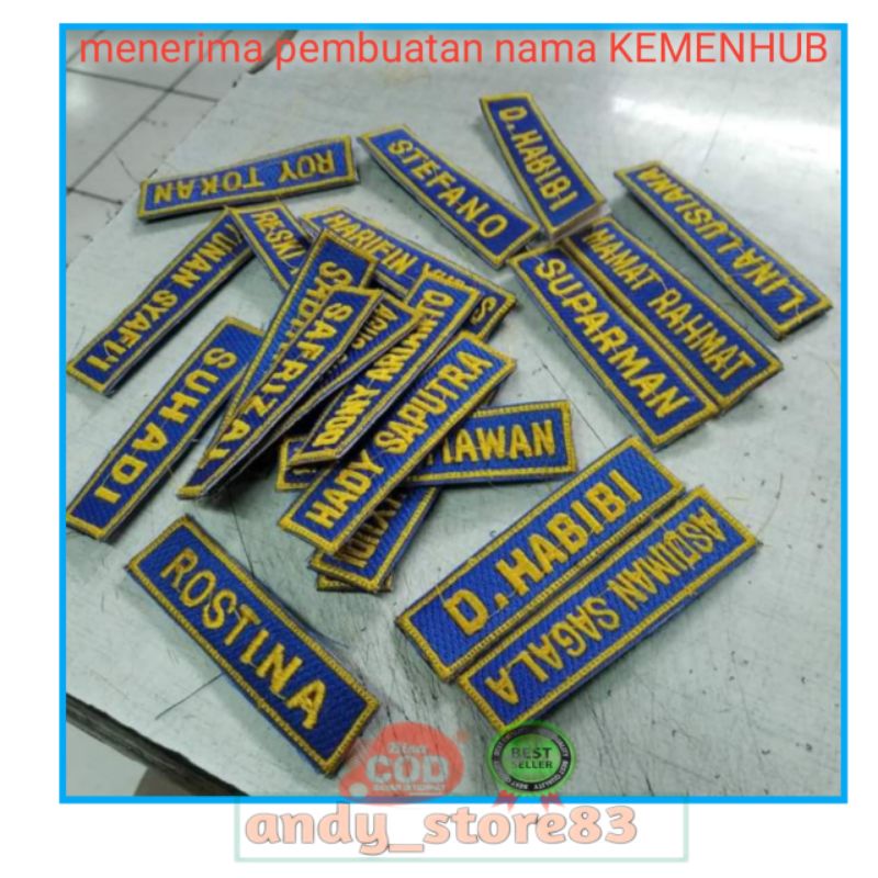 Jual Nama Bordir Kementerian Perhubungan/atribut Perhubungan | Shopee ...