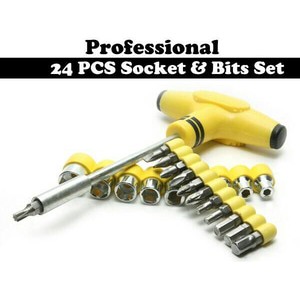 Obeng Multi tooll/Kunci Socket 24 Pcs Wrench Set Profesional.