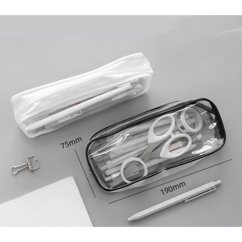 

[ARTISTY ID] PENCIL CASE ZIPPER TRANSPARANT | Tempat pensil Pouch make up bening polos
