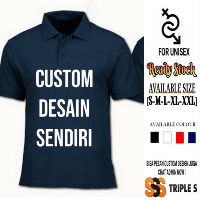 Polo Shirt Custom Desain Sendiri Sesuai Request Kaos Kerah Shopee Indonesia