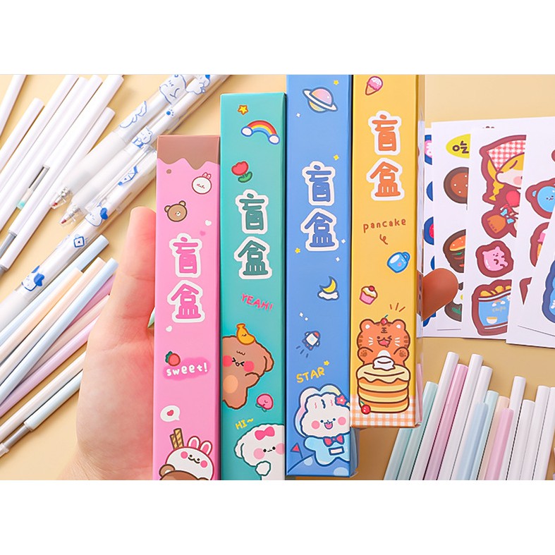 BLIND BOX Pulpen Imut / Mystery Box Bolpoin Sticker Karakter Lucu / Surprise Gift Pulpen Karakter Set Random