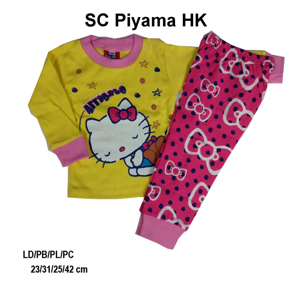 (A03-1022) SC PIYAMA ANAK MOTIF HK/SETELAN PANJANG ANAK BAJU TIDUR ANAK
