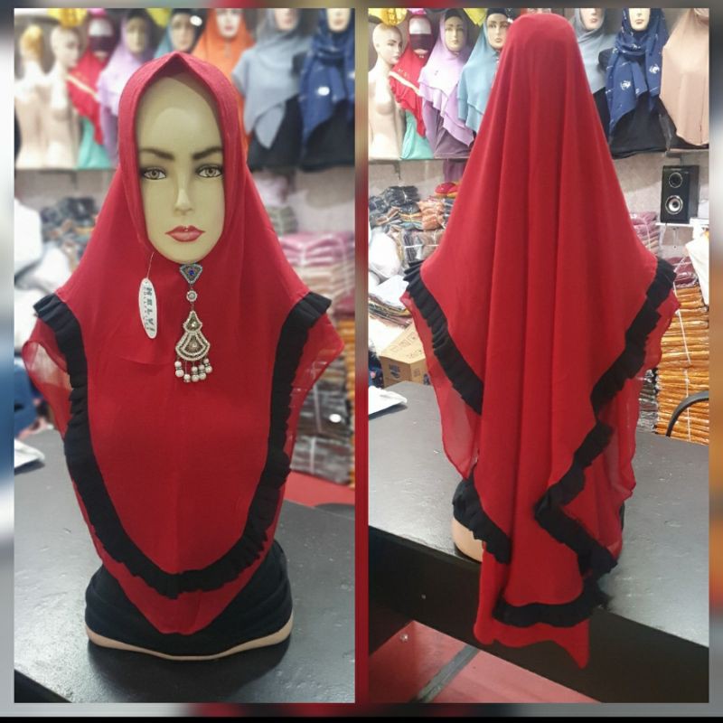 HIJAB KOMBINASI LIPIT/HIJAB CERUTY DUA LAYER/BERGOK DUA LAYER/SYARI DUA LAYER CERUTY BABY DOLL