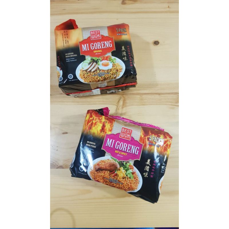 (ORI) 5 pcs BUNDLE BEST WOK - Mie Goreng ORIGINAL, Hot &amp; Spichy Halal, SEAFOOD BLACKPAPPER