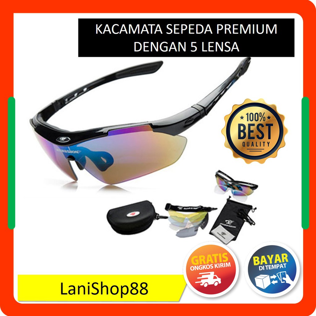 PROMO KACAMATA SEPEDA  BALAP  PREMIUM 5 LENSA FRAME MYOPIA 