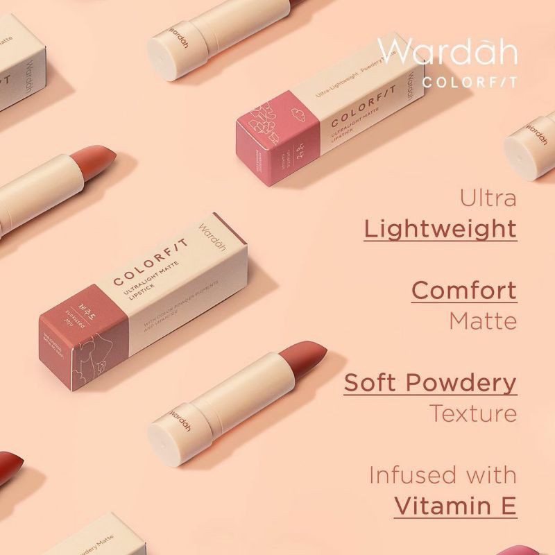 WARDAH Colorfit Ultralight Matte Lipstick 3,6 gr | Korea Edition