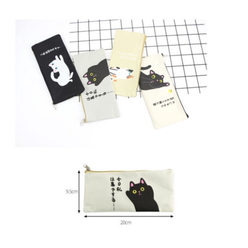 TEMPAT PENSIL MOTIF JAPANESE CUTE CAT / TEMPAT KOSMETIK CS01