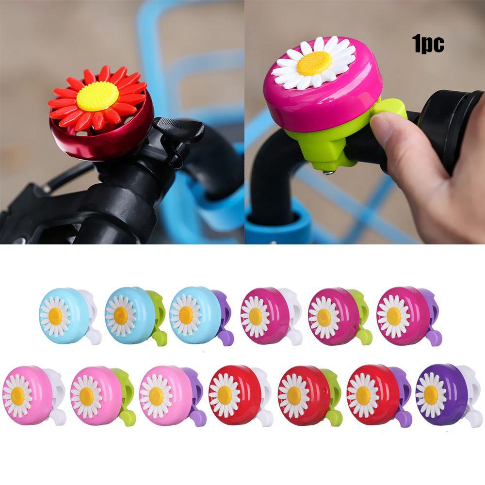 R-FLOWER 1pc Bersepeda Stang Sepeda Anak Perempuan Bunga Daisy Multi-Warna Tanduk Alarm Suara