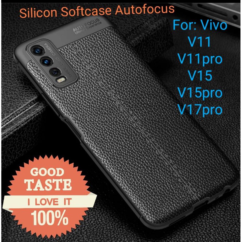 Vivo V11 Pro V15 Pro V17 Pro Silicon Autofocus Leather Softcase Casing Cover TPU Kulit jeruk jelly