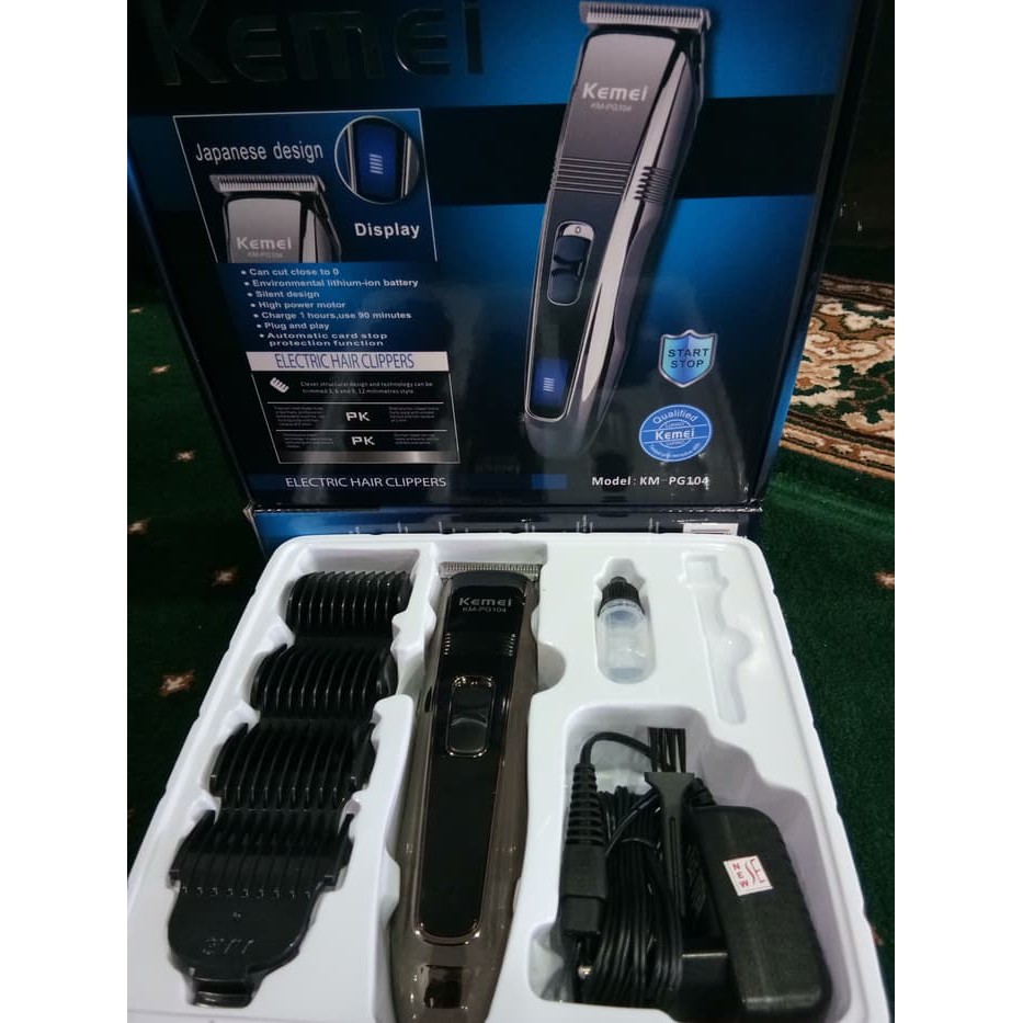 ALAT CUKUR RAMBUT KEMEI KM PG104 RECARGEABLE HAIR CLIPPER TRIMMER