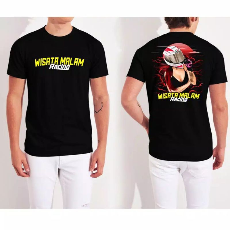 Lightfashion Kaos Pria Kaos Distro WISATA MALAM Black FN274