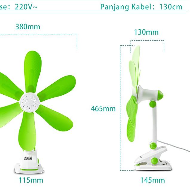 ♂ AOKI Kipas angin jepit eva lentur adem tempel dinding 380mm ♩